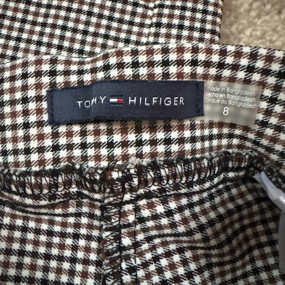 Tommy Hilfiger Brown and White Checkered Pants - Picture 2 of 7